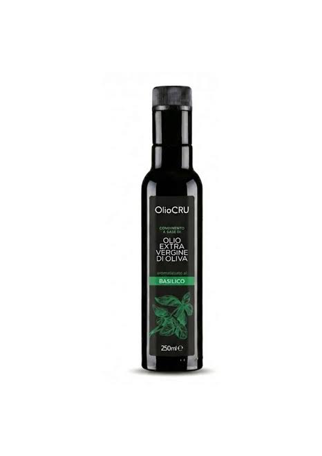 Condimento a base di olio extra vergine di oliva aromatizzato al Basilico – OlioCru