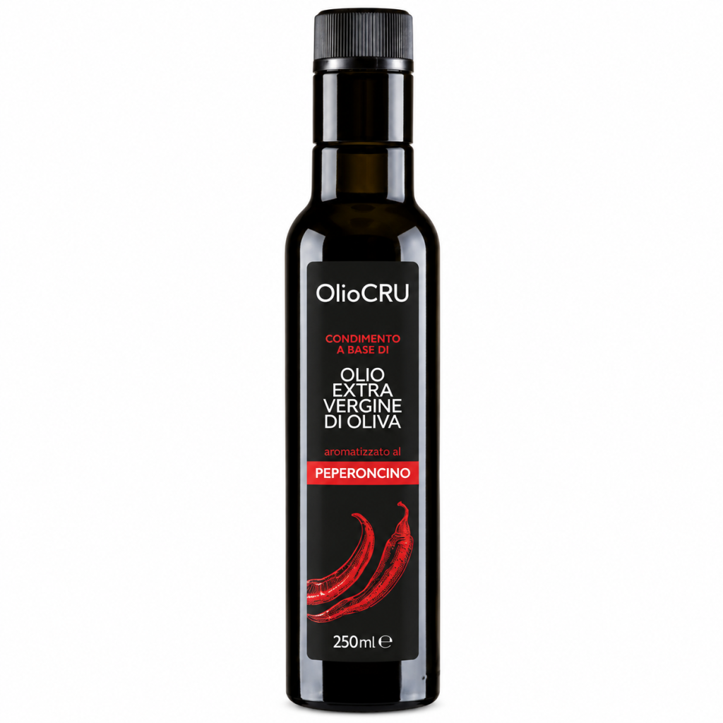Condimento a base di olio extra vergine di oliva aromatizzato al Peperoncino - OlioCru