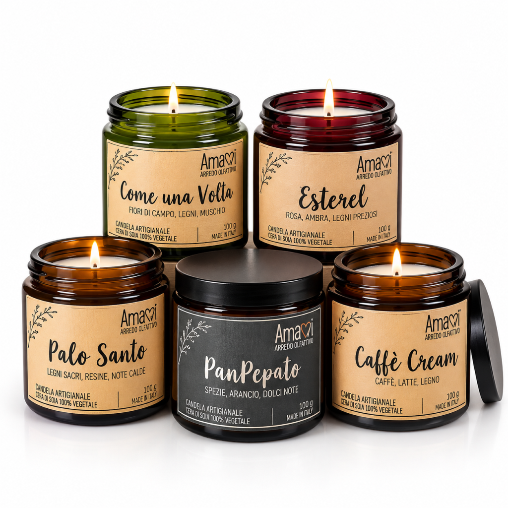 Candela in Cera di Soia Naturale "Giara" 100 g. -  Amami