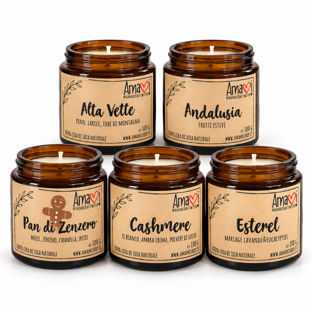 Candela in Cera di Soia Naturale "Giara" 150 g. - Amami