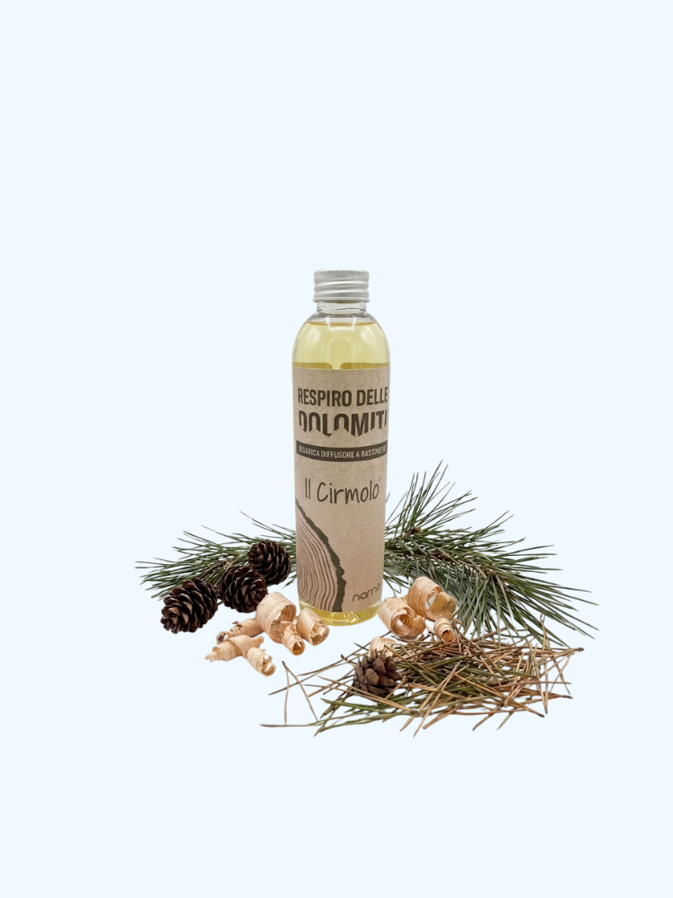 Ricarica diffusore a bastoncini al Cirmolo 200ml - Respiro delle Dolomiti