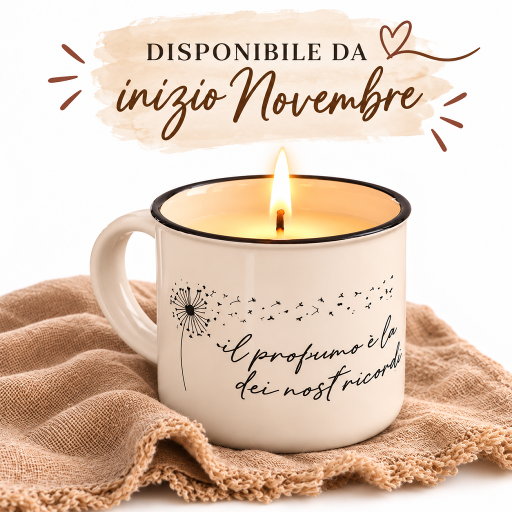 Candela artigianale Mug "Cashmere" - Amami